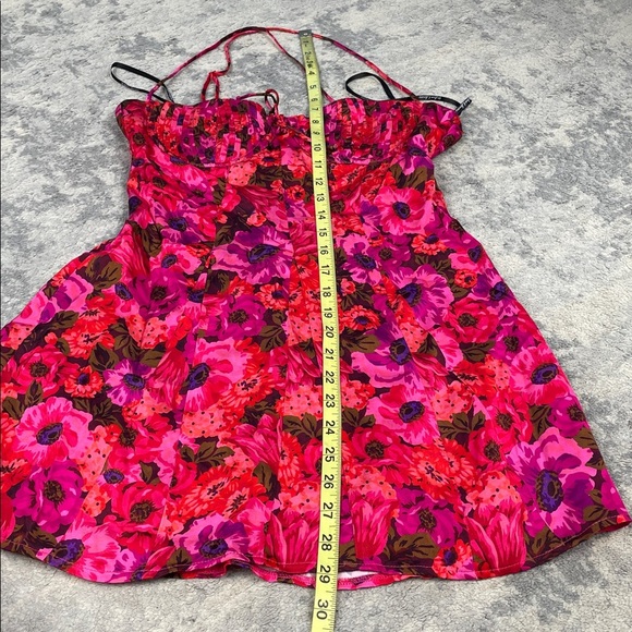 NWT For Love & Lemons Wendy Mini Dress in Red Pink Underwire Floral Sz M - Picture 14 of 15